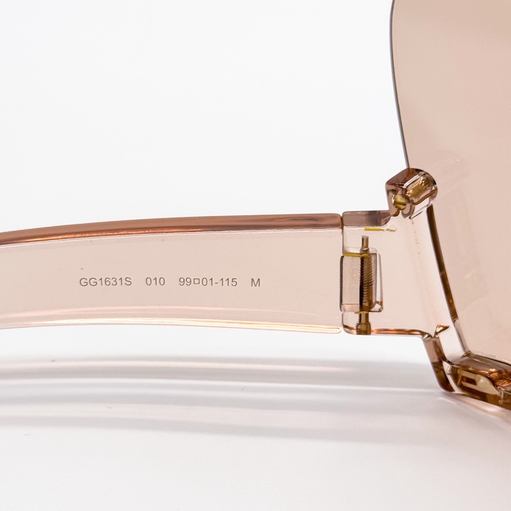 NEW GUCCI MASK WOMEN SUNGLASSES GUCCI GG1631S 010 GUCCI CREAM SHIELD EYEWEAR - Picture 10 of 13
